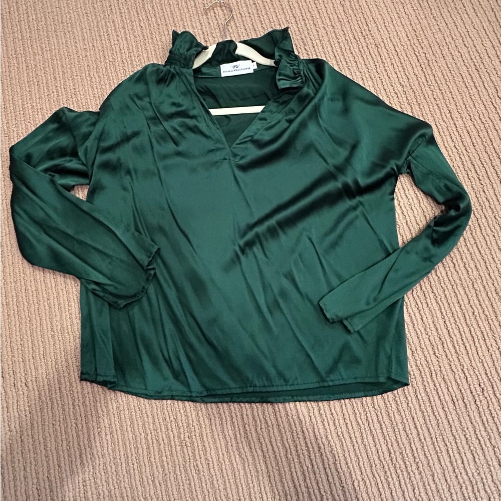 Green Ruffled Blouse